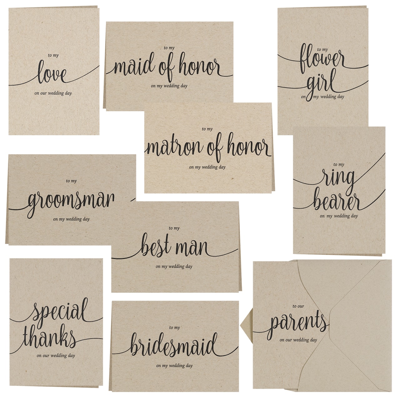 Hortense B. Hewitt Co. Kraft Wedding Party Thank You Set